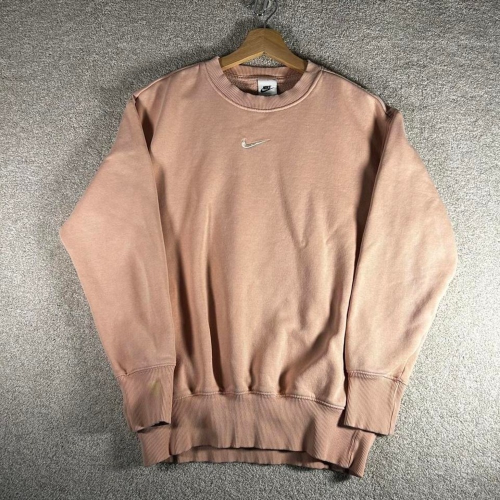 Women's Nike pink peach color center swoosh oversized crewneck sweatshirt